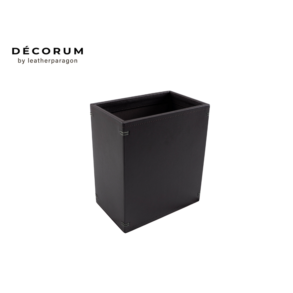 ถังหนัง ถังขยะ ใส่ของทรงสี่เหลี่ยม Decorum 26x30x16.5 cm สีน้ำตาล_0